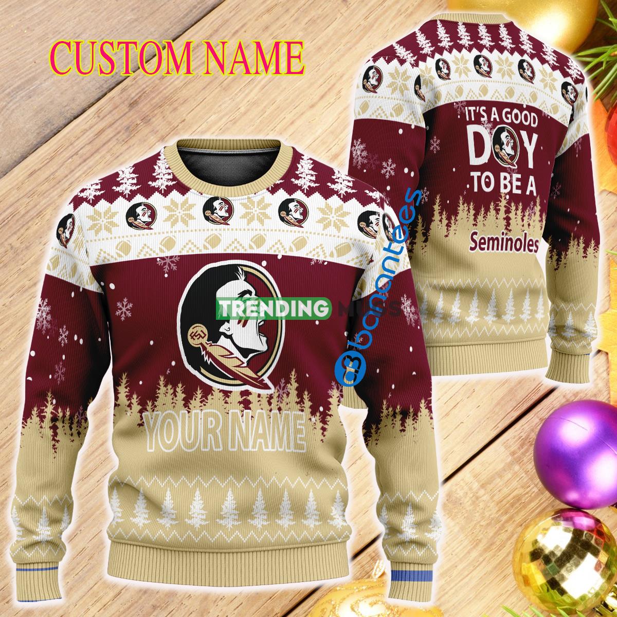 Custom Name It A Good Day To Be A Florida State Seminoles Ugly Xmas Sweater - Custom Name It A Good Day To Be A Florida State Seminoles Ugly Xmas Sweater Custom Name It A Good Day To Be A Florida State Seminoles Ugly Xmas Sweater - Custom Name It A Good Day To Be A Florida State Seminoles Ugly Xmas Sweater