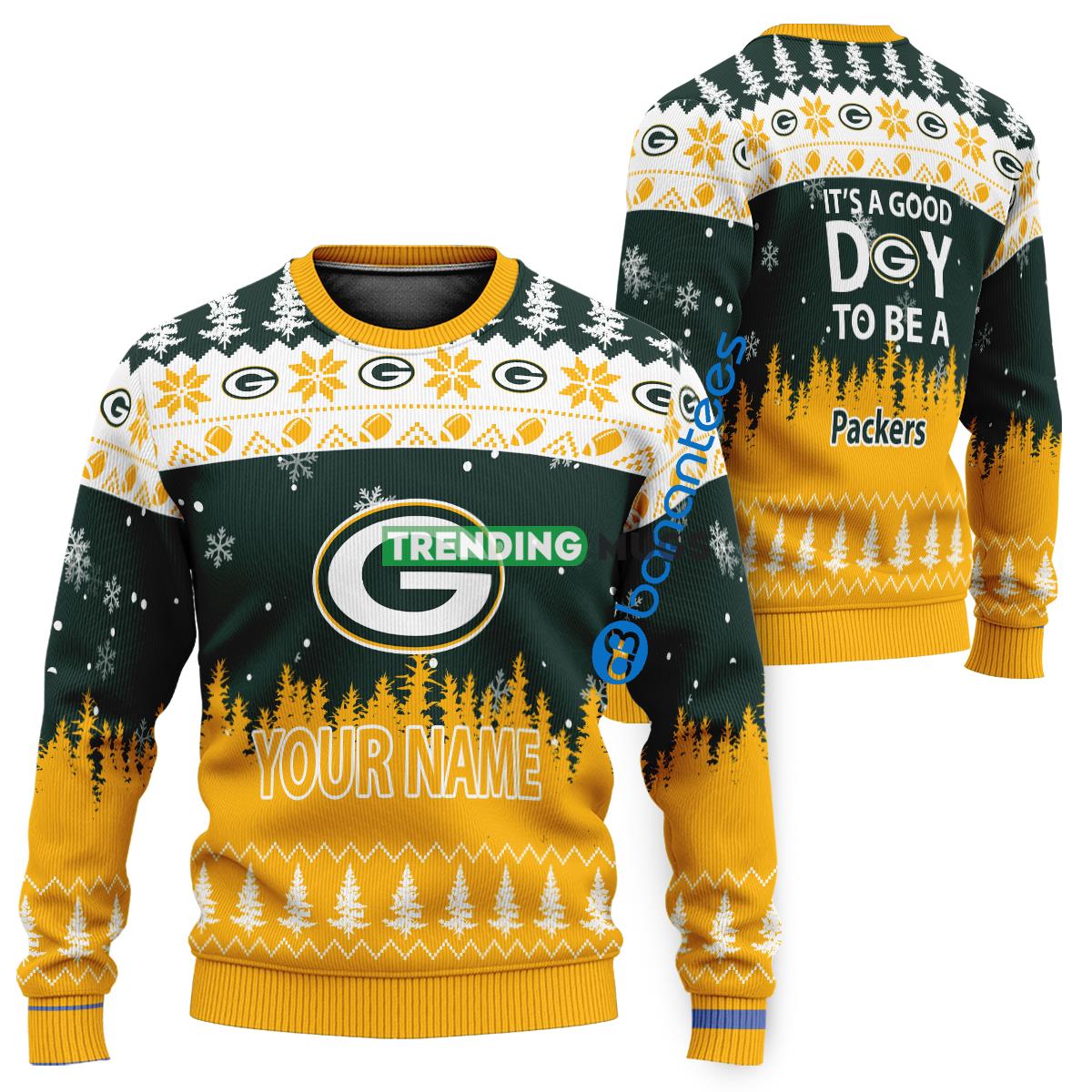 Custom Name It A Good Day To Be A Green Bay Packers Ugly Christmas 3D Sweater - Custom Name It A Good Day To Be A Green Bay Packers Ugly Christmas 3D Sweater Custom Name It A Good Day To Be A Green Bay Packers Ugly Christmas 3D Sweater - Custom Name It A Good Day To Be A Green Bay Packers Ugly Christmas 3D Sweater