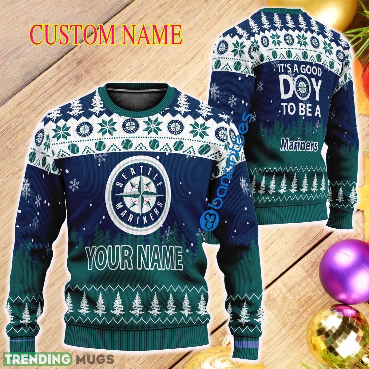 Custom Name It A Good Day To Be A Seattle Mariners Ugly Christmas 3D Sweater - Custom Name It A Good Day To Be A Seattle Mariners Ugly Christmas 3D Sweater Custom Name It A Good Day To Be A Seattle Mariners Ugly Christmas 3D Sweater - Custom Name It A Good Day To Be A Seattle Mariners Ugly Christmas 3D Sweater