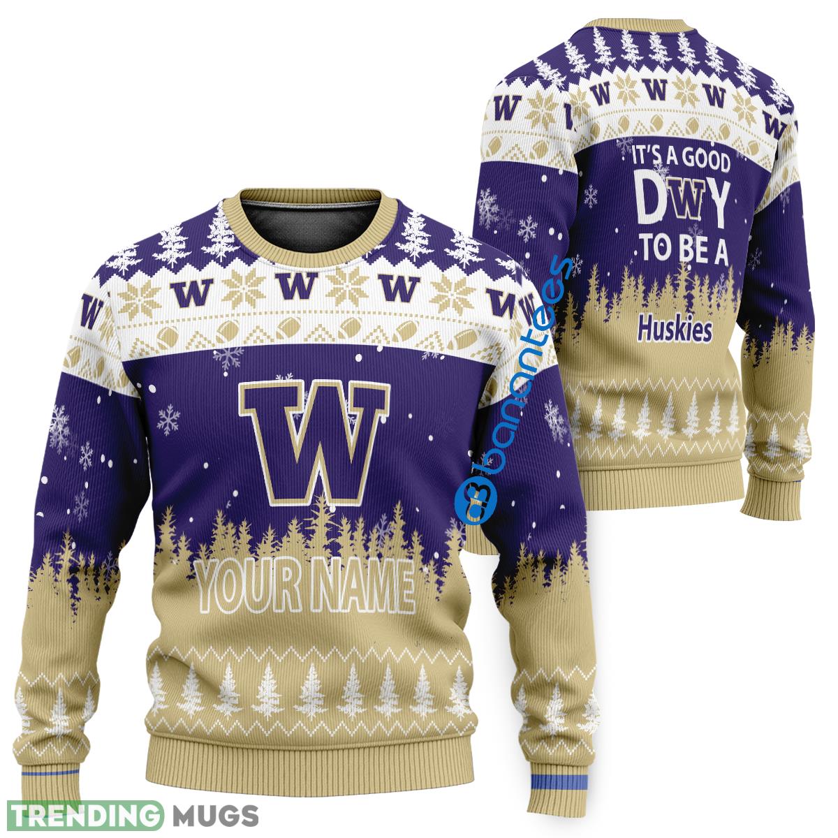 Custom Name It A Good Day To Be A Washington Huskies Ugly Christmas 3D Sweater - Custom Name It A Good Day To Be A Washington Huskies Ugly Christmas 3D Sweater Custom Name It A Good Day To Be A Washington Huskies Ugly Christmas 3D Sweater - Custom Name It A Good Day To Be A Washington Huskies Ugly Christmas 3D Sweater