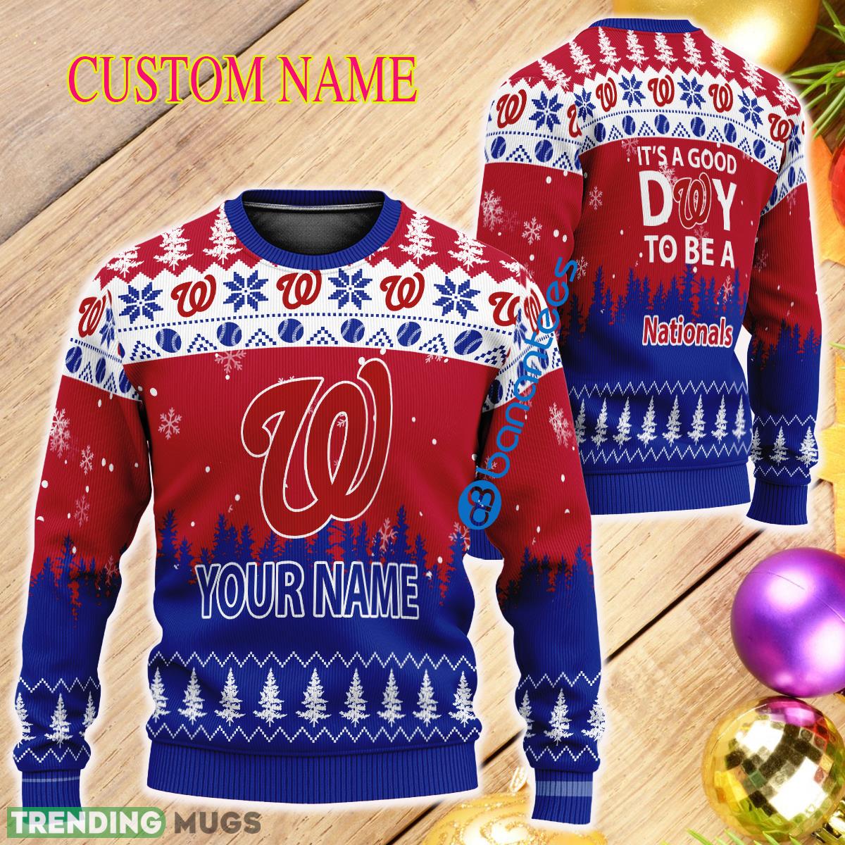 Custom Name It A Good Day To Be A Washington Nationals Ugly Christmas Sweater - Custom Name It A Good Day To Be A Washington Nationals Ugly Christmas Sweater Custom Name It A Good Day To Be A Washington Nationals Ugly Christmas Sweater - Custom Name It A Good Day To Be A Washington Nationals Ugly Christmas Sweater