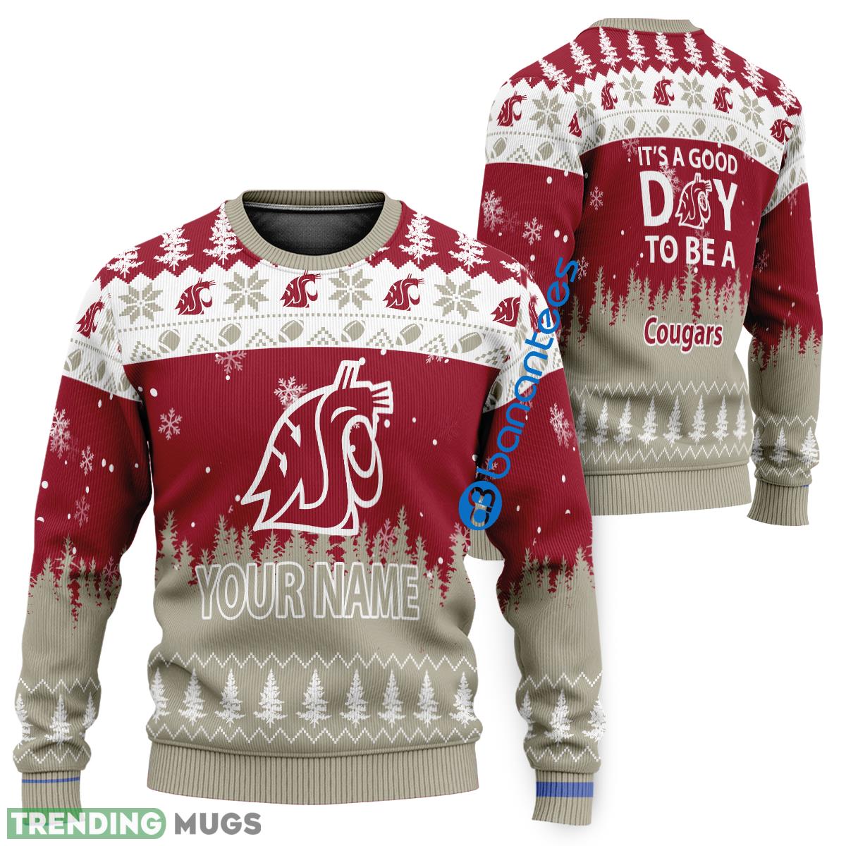 Custom Name It A Good Day To Be A Washington State Cougars Ugly Xmas Sweater - Custom Name It A Good Day To Be A Washington State Cougars Ugly Xmas Sweater Custom Name It A Good Day To Be A Washington State Cougars Ugly Xmas Sweater - Custom Name It A Good Day To Be A Washington State Cougars Ugly Xmas Sweater