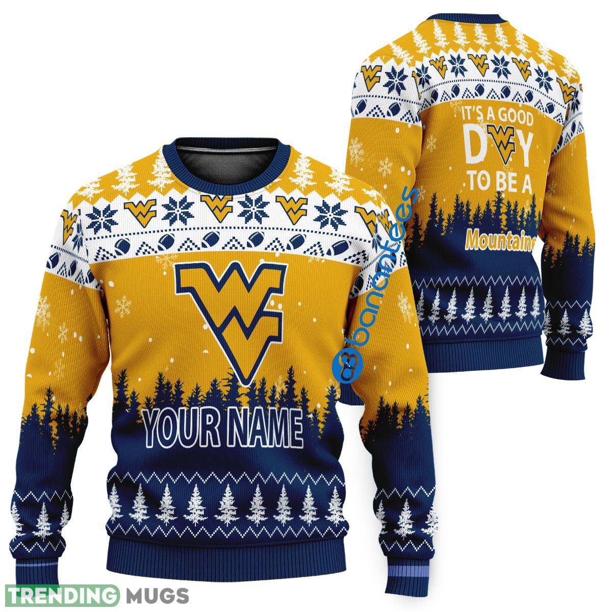 Custom Name It A Good Day To Be A West Virginia Mountaineers Ugly Christmas Sweater - Custom Name It A Good Day To Be A West Virginia Mountaineers Ugly Christmas Sweater Custom Name It A Good Day To Be A West Virginia Mountaineers Ugly Christmas Sweater - Custom Name It A Good Day To Be A West Virginia Mountaineers Ugly Christmas Sweater