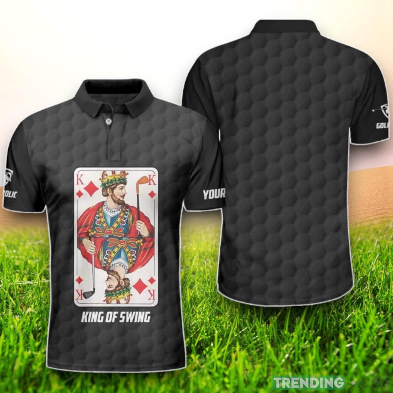 Custom Name King Of Swing Golf King Of Diamonds Polo Shirt Product Photo 1