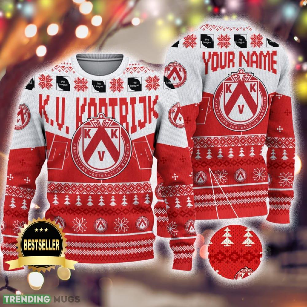 Custom Name KV Kortrijk Ugly Christmas Sweater New Logo Gift For Men And Women Fans - Custom Name KV Kortrijk Ugly Christmas Sweater New Logo Gift For Men And Women Fans Custom Name KV Kortrijk Ugly Christmas Sweater New Logo Gift For Men And Women Fans - Custom Name KV Kortrijk Ugly Christmas Sweater New Logo Gift For Men And Women Fans