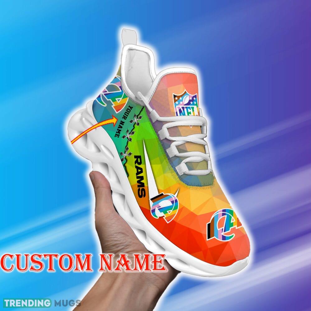 Custom Name Los Angeles Rams NFL Max Soul Shoes Unique Gift Fans Running Sneakers New Shoes - Los Angeles Rams Personalized Pride Month Luxury NFL Max Soul Shoes v1_1 Custom Name Los Angeles Rams NFL Max Soul Shoes Unique Gift Fans Running Sneakers New Shoes - Los Angeles Rams Personalized Pride Month Luxury NFL Max Soul Shoes v1_1