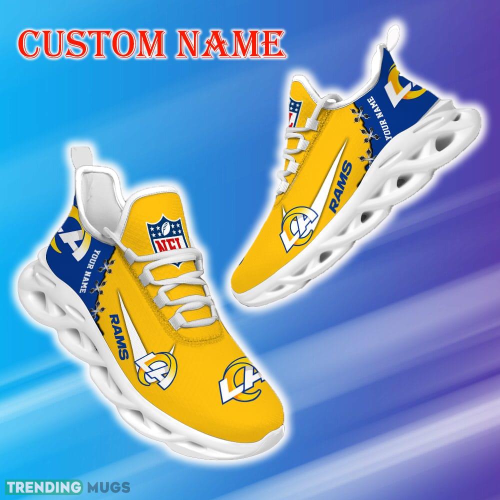 Custom Name Los Angeles Rams NFL Max Soul Shoes Urban Gift Fans Running Sneakers New Shoes Max Soul Custom Name Los Angeles Rams NFL Max Soul Shoes Urban Gift Fans Running Sneakers New Shoes Max Soul