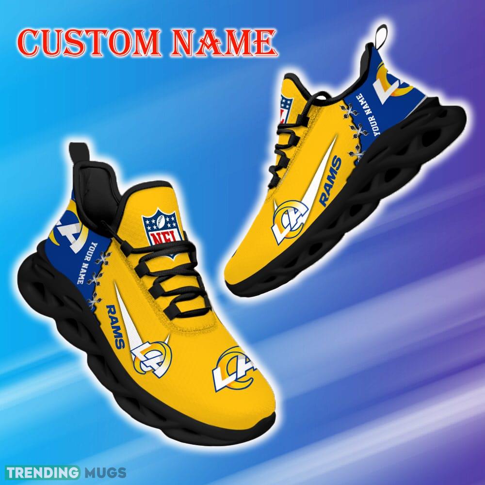 Custom Name Los Angeles Rams NFL Max Soul Shoes Urban Gift Fans Running Sneakers New Shoes Max Soul Custom Name Los Angeles Rams NFL Max Soul Shoes Urban Gift Fans Running Sneakers New Shoes Max Soul