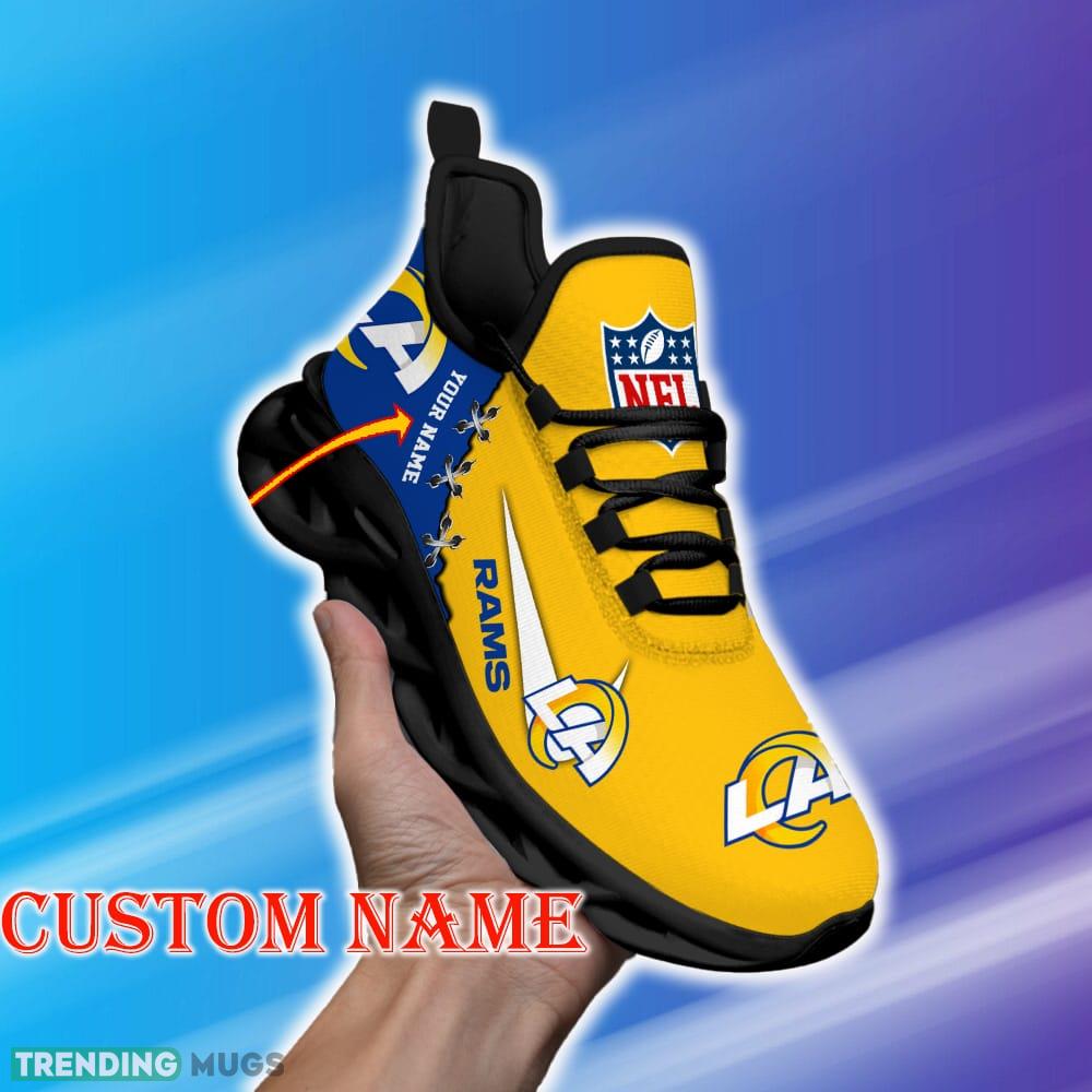 Custom Name Los Angeles Rams NFL Max Soul Shoes Urban Gift Fans Running Sneakers New Shoes - Los Angeles Rams Personalized NFL Premium Luxury Max Soul Shoes_1 Custom Name Los Angeles Rams NFL Max Soul Shoes Urban Gift Fans Running Sneakers New Shoes - Los Angeles Rams Personalized NFL Premium Luxury Max Soul Shoes_1