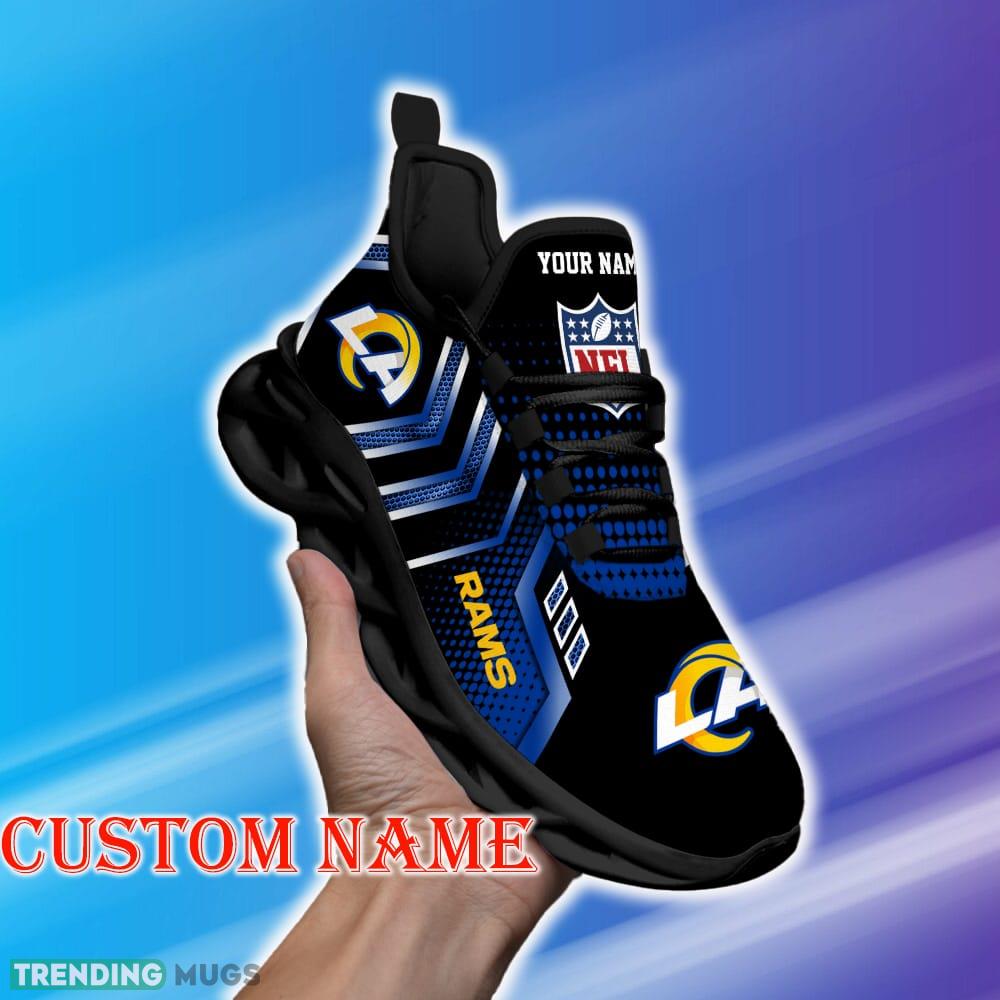Custom Name Los Angeles Rams NFL Metal Style Design Max Soul Shoes Streetwear Gift Fans Running Sneakers New Shoes Max Soul Custom Name Los Angeles Rams NFL Metal Style Design Max Soul Shoes Streetwear Gift Fans Running Sneakers New Shoes Max Soul