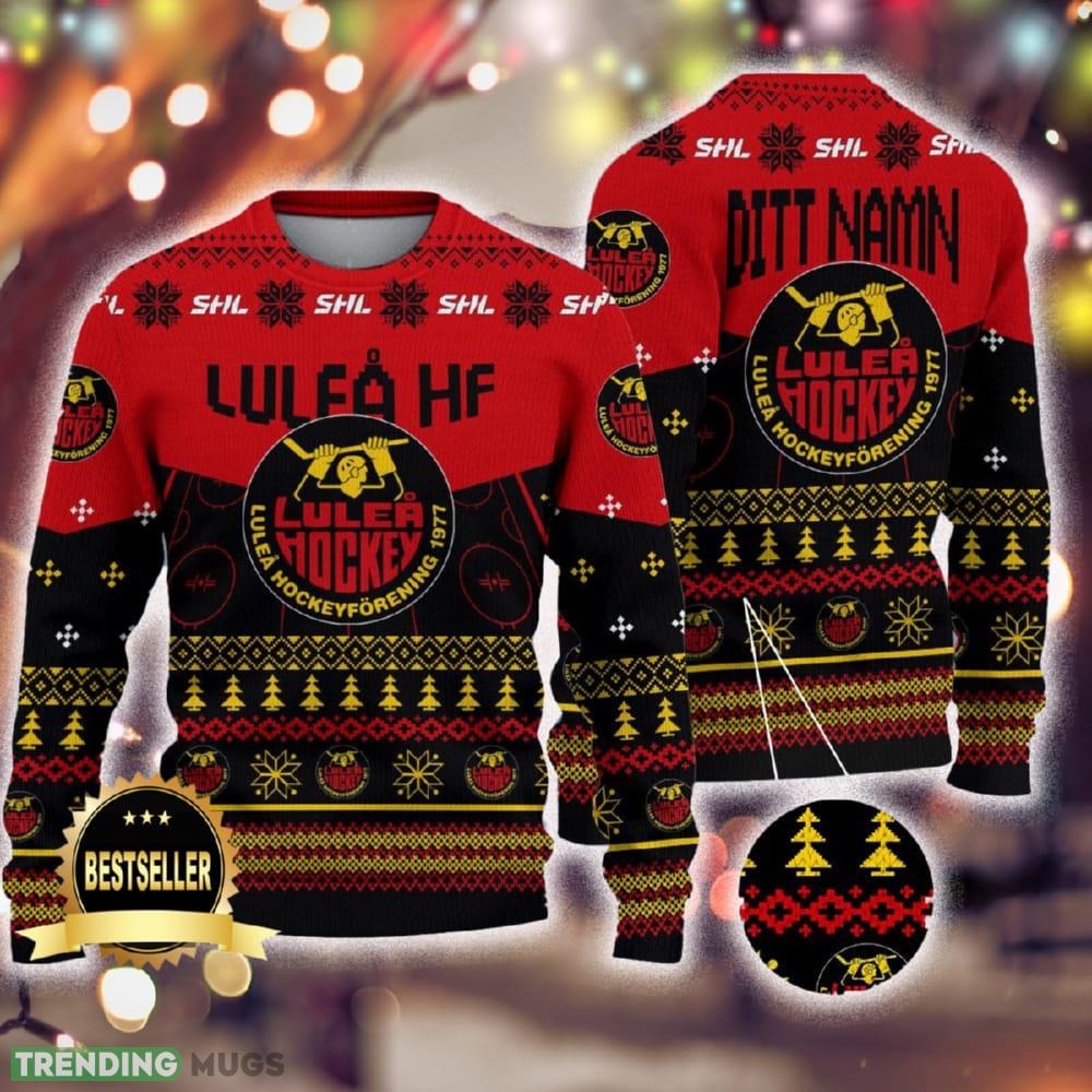 Custom Name Lulea HF Ugly Christmas Sweater New Logo Gift For Men And Women Fans - Custom Name Lulea HF Ugly Christmas Sweater New Logo Gift For Men And Women Fans