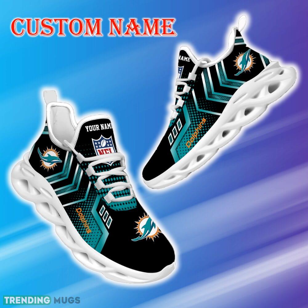 Custom Name Miami Dolphins NFL Metal Style Design Max Soul Shoes Branding Gift Fans Running Sneakers New Shoes Max Soul Custom Name Miami Dolphins NFL Metal Style Design Max Soul Shoes Branding Gift Fans Running Sneakers New Shoes Max Soul