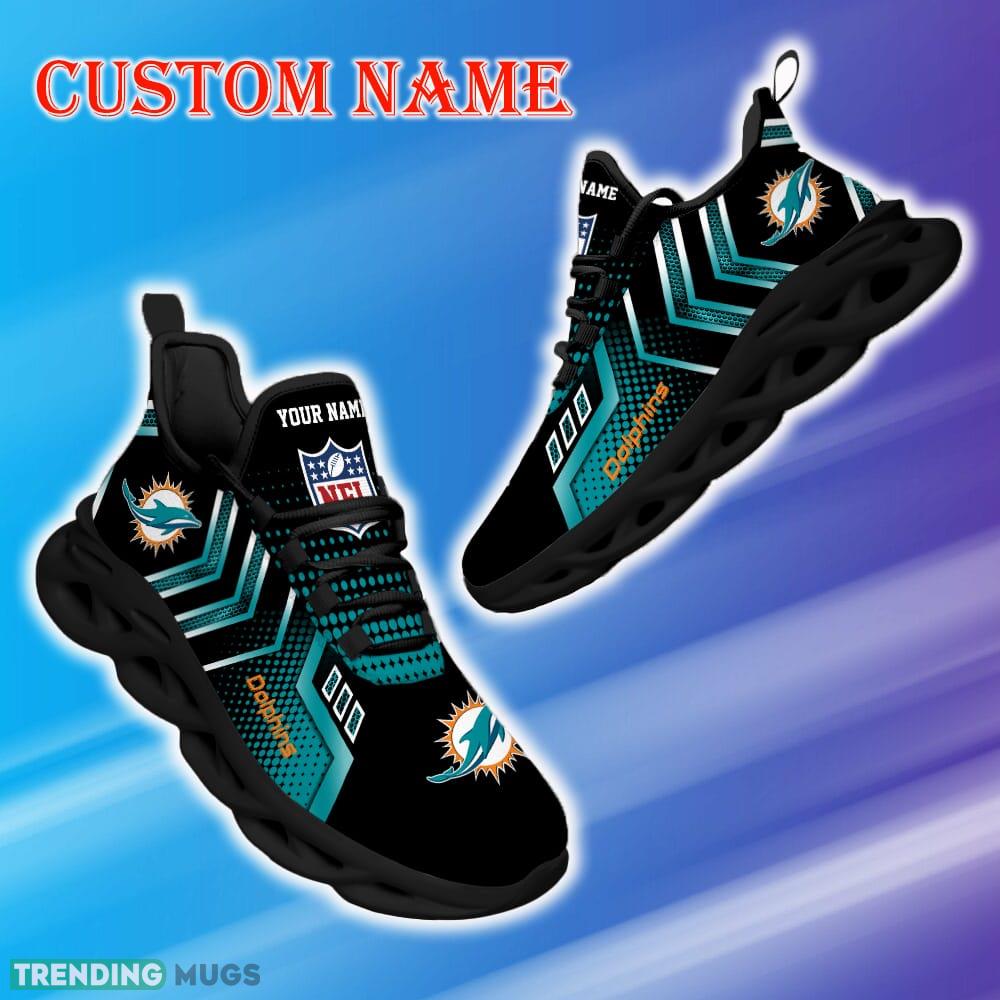 Custom Name Miami Dolphins NFL Metal Style Design Max Soul Shoes Branding Gift Fans Running Sneakers New Shoes Max Soul Custom Name Miami Dolphins NFL Metal Style Design Max Soul Shoes Branding Gift Fans Running Sneakers New Shoes Max Soul