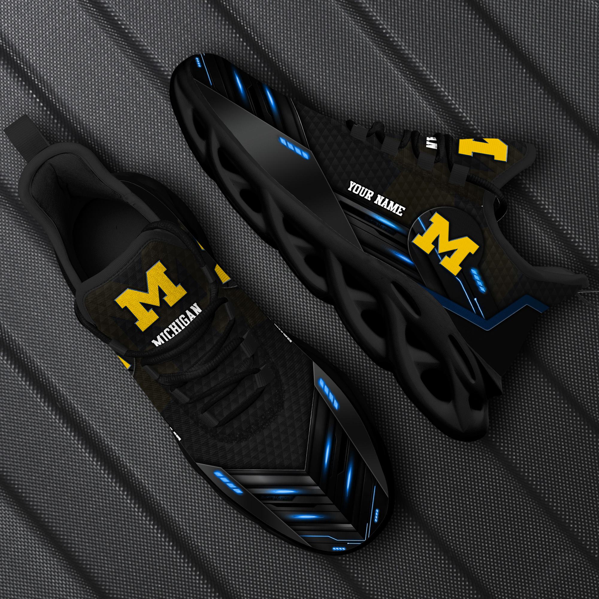 Custom Name Michigan Wolverines Team Black Fashion-forward Sports Sneakers Ideas For Men And Women Gift Max Soul Shoes - 221223-122822 Custom Name Michigan Wolverines Team Black Fashion-forward Sports Sneakers Ideas For Men And Women Gift Max Soul Shoes - 221223-122822