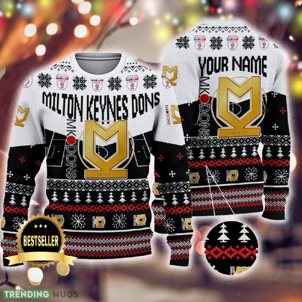 Custom Name Milton Keynes Dons Ugly Christmas Sweater New Logo Gift For Men And Women Fans - Custom Name Milton Keynes Dons Ugly Christmas Sweater New Logo Gift For Men And Women Fans Custom Name Milton Keynes Dons Ugly Christmas Sweater New Logo Gift For Men And Women Fans - Custom Name Milton Keynes Dons Ugly Christmas Sweater New Logo Gift For Men And Women Fans