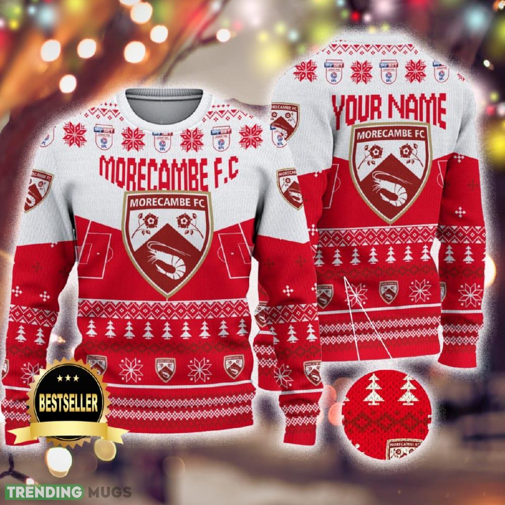 Custom Name Morecambe FC Ugly Christmas Sweater New Logo Gift For Men And Women Fans - Custom Name Morecambe FC Ugly Christmas Sweater New Logo Gift For Men And Women Fans Custom Name Morecambe FC Ugly Christmas Sweater New Logo Gift For Men And Women Fans - Custom Name Morecambe FC Ugly Christmas Sweater New Logo Gift For Men And Women Fans