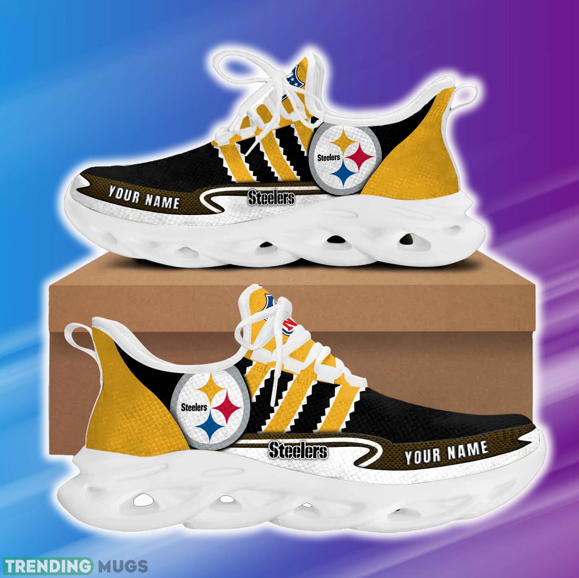 Custom Name NFL Pittsburgh Steelers Max Soul Shoes Trendy Gift Fans Running Sneakers New Shoes Max Soul Custom Name NFL Pittsburgh Steelers Max Soul Shoes Trendy Gift Fans Running Sneakers New Shoes Max Soul