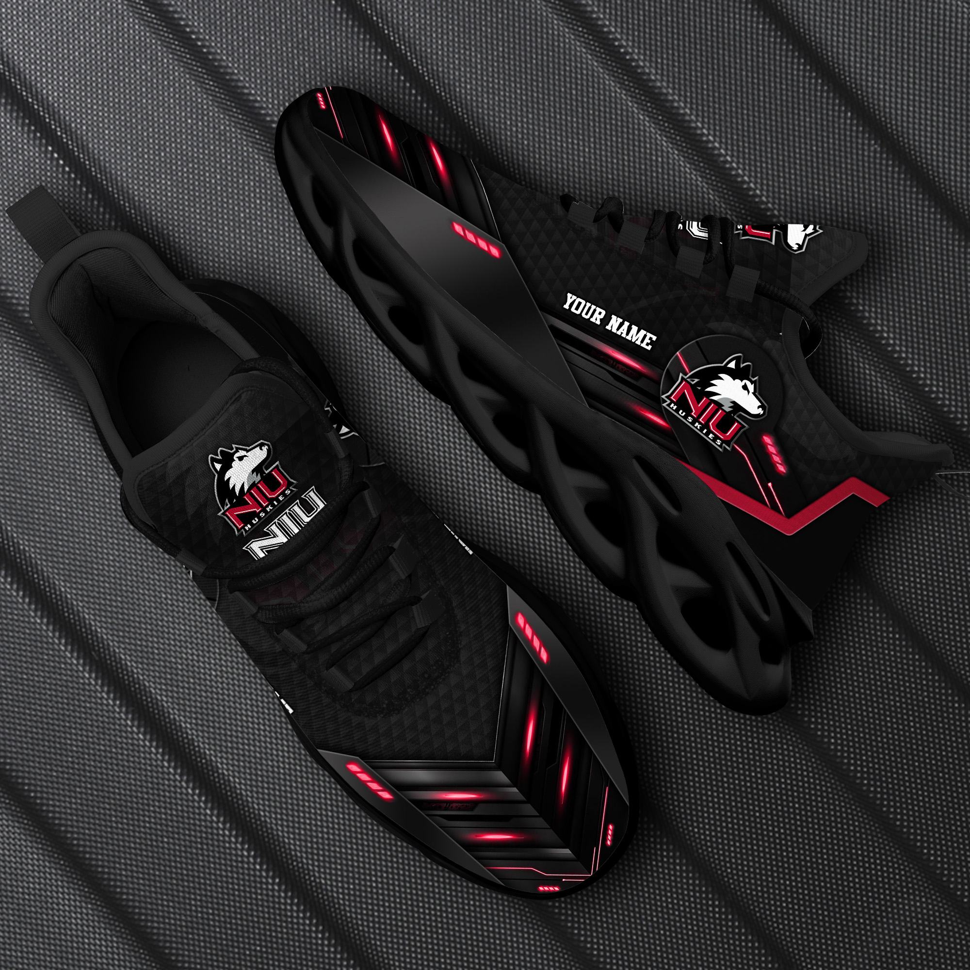 Custom Name Northern Illinois Huskies Team Black Max Soul Shoes NCAA Teams For Fans Running Shoes New Clunky Sneakers Max Soul Custom Name Northern Illinois Huskies Team Black Max Soul Shoes NCAA Teams For Fans Running Shoes New Clunky Sneakers Max Soul