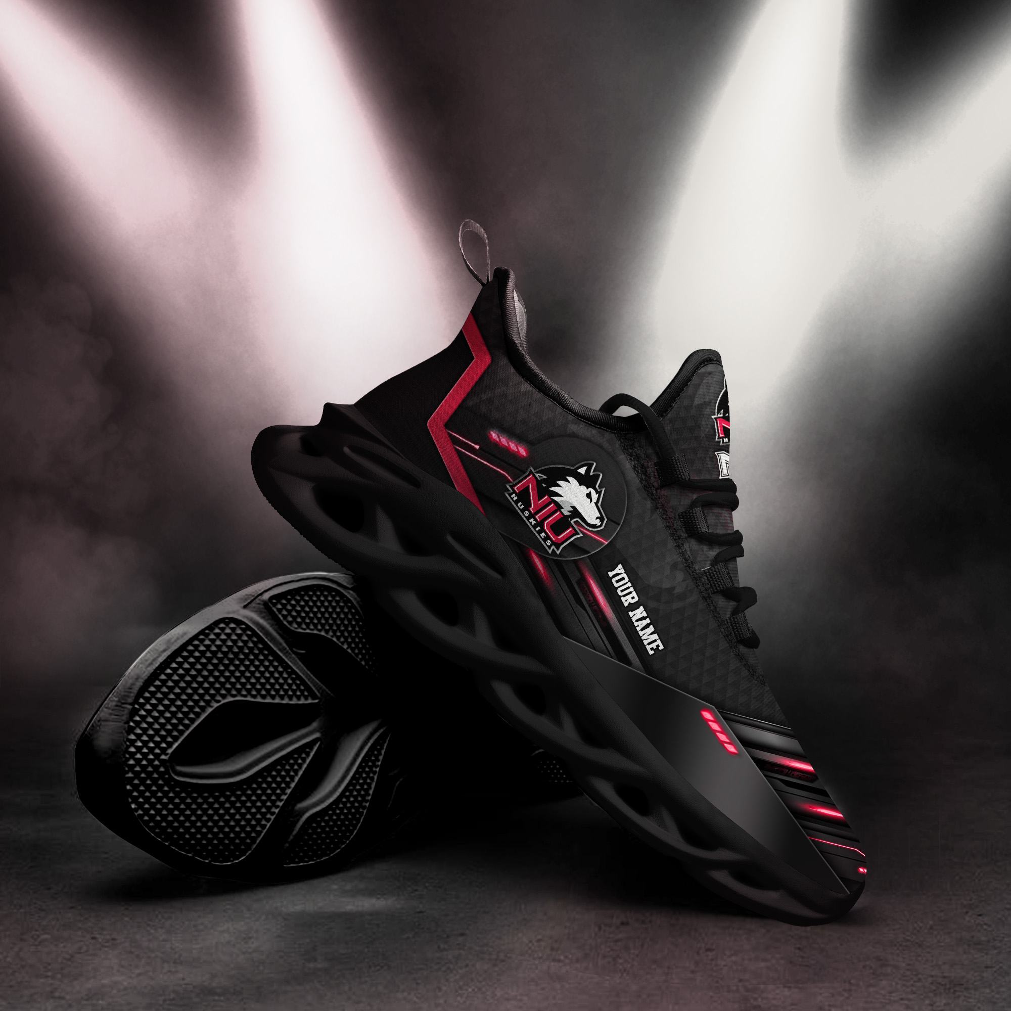 Custom Name Northern Illinois Huskies Team Black Max Soul Shoes NCAA Teams For Fans Running Shoes New Clunky Sneakers Max Soul Custom Name Northern Illinois Huskies Team Black Max Soul Shoes NCAA Teams For Fans Running Shoes New Clunky Sneakers Max Soul