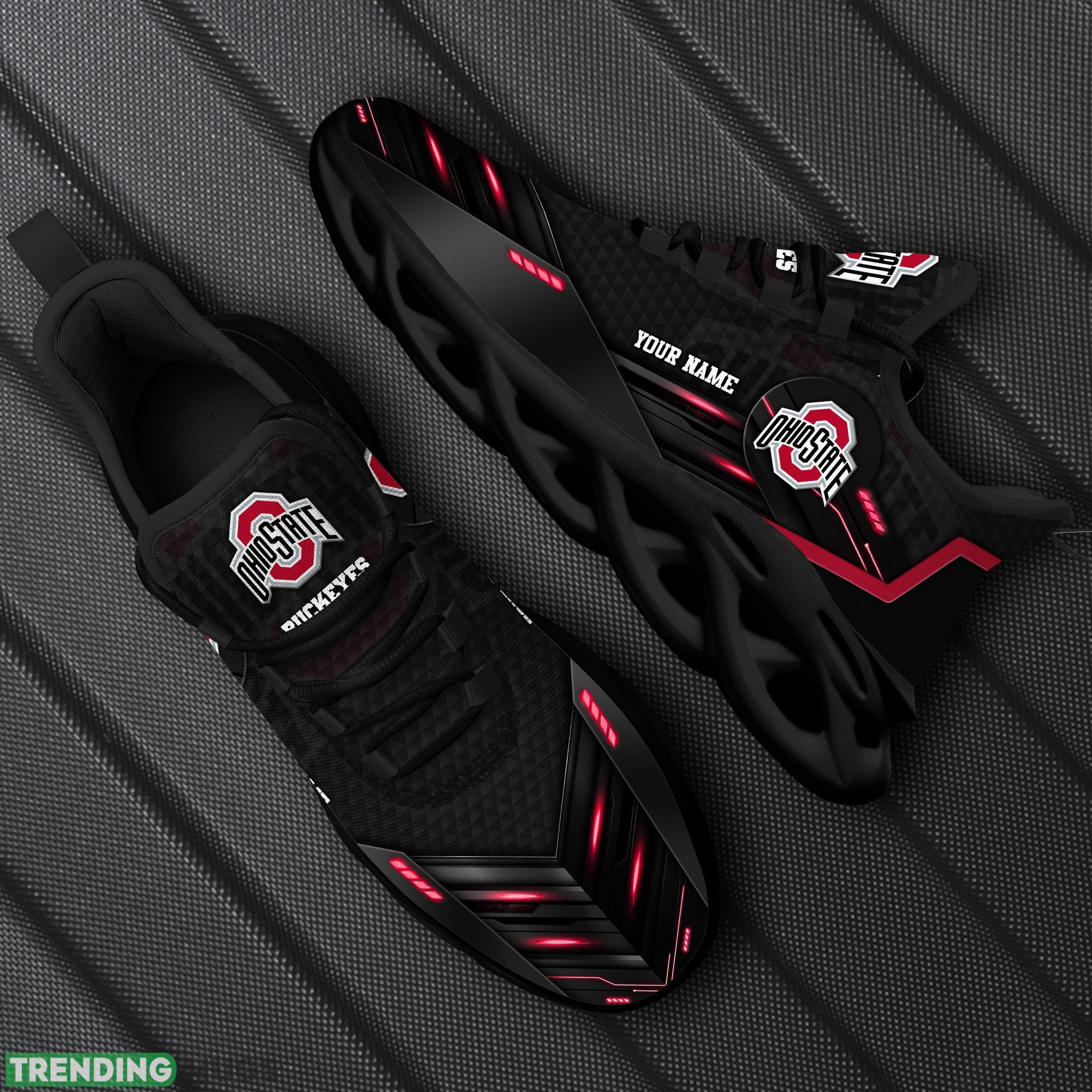 Custom Name Ohio State Buckeyes Team Black Max Soul Shoes NCAA Teams For Fans Sports Shoes New Men And Women - Ohio State Buckeyes Team Black Max Soul Shoes Custom Your Name, Sport Sneakers, Fan Gifts, Gift For Sport Lovers_1