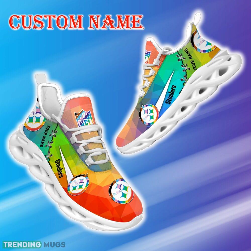 Custom Name Pittsburgh Steelers NFL Max Soul Shoes Recognizable Gift Fans Running Sneakers New Shoes Max Soul Custom Name Pittsburgh Steelers NFL Max Soul Shoes Recognizable Gift Fans Running Sneakers New Shoes Max Soul