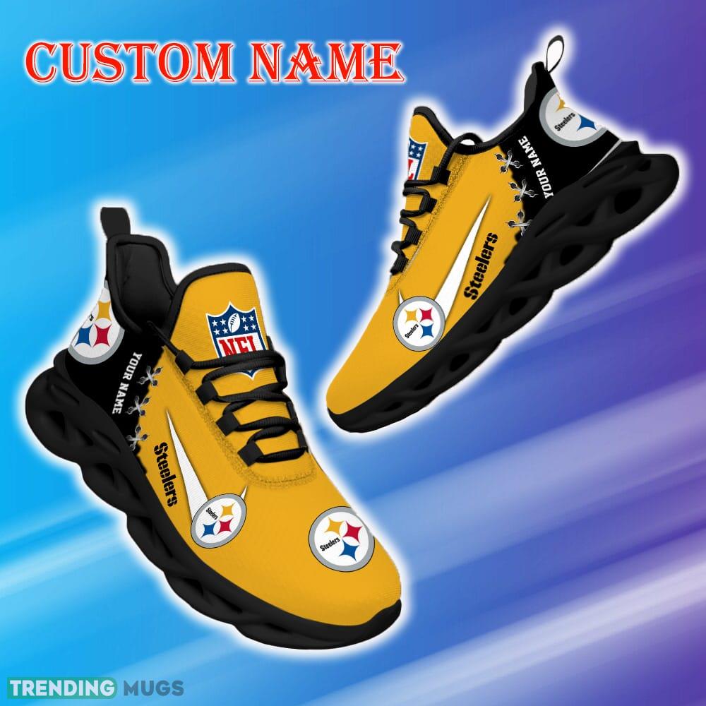 Custom Name Pittsburgh Steelers NFL Max Soul Shoes Trademark Gift Fans Running Sneakers New Shoes Max Soul Custom Name Pittsburgh Steelers NFL Max Soul Shoes Trademark Gift Fans Running Sneakers New Shoes Max Soul
