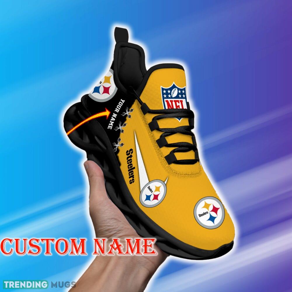 Custom Name Pittsburgh Steelers NFL Max Soul Shoes Trademark Gift Fans Running Sneakers New Shoes - Pittsburgh Steelers Personalized NFL Premium Luxury Max Soul Shoes_1 Custom Name Pittsburgh Steelers NFL Max Soul Shoes Trademark Gift Fans Running Sneakers New Shoes - Pittsburgh Steelers Personalized NFL Premium Luxury Max Soul Shoes_1