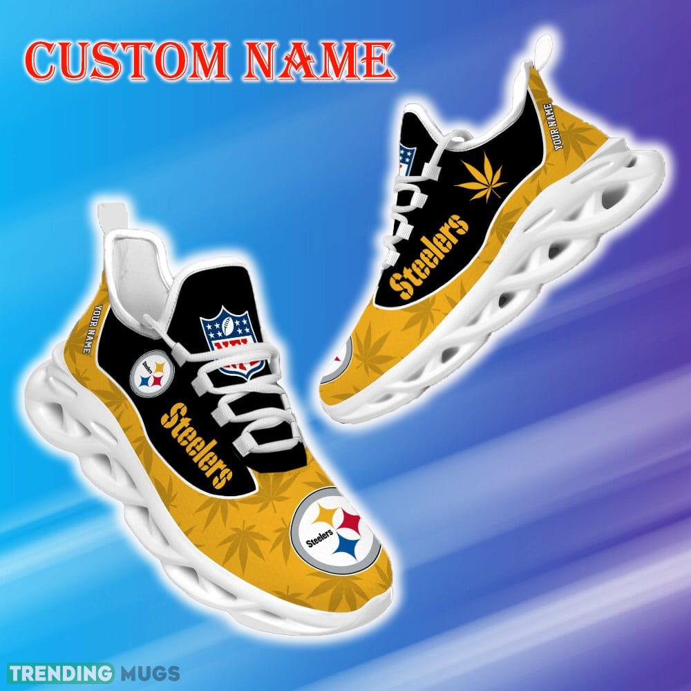 Custom Name Pittsburgh Steelers Weed Max Soul Shoes Icon Gift Fans Running Sneakers New Shoes Max Soul Custom Name Pittsburgh Steelers Weed Max Soul Shoes Icon Gift Fans Running Sneakers New Shoes Max Soul
