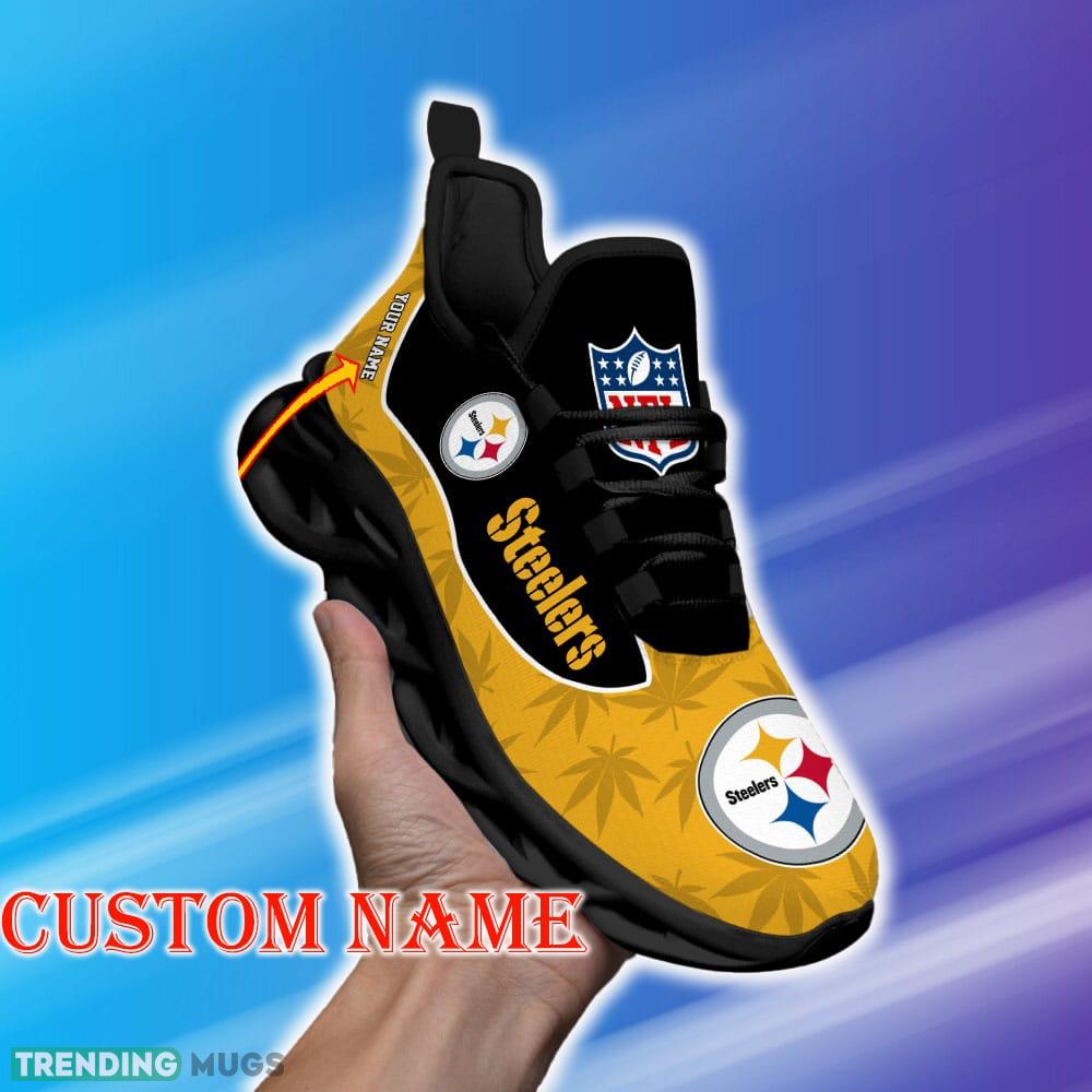 Custom Name Pittsburgh Steelers Weed Max Soul Shoes Icon Gift Fans Running Sneakers New Shoes - Pittsburgh Steelers Personalized Weed Limited Edition Max Soul Shoes_1 Custom Name Pittsburgh Steelers Weed Max Soul Shoes Icon Gift Fans Running Sneakers New Shoes - Pittsburgh Steelers Personalized Weed Limited Edition Max Soul Shoes_1