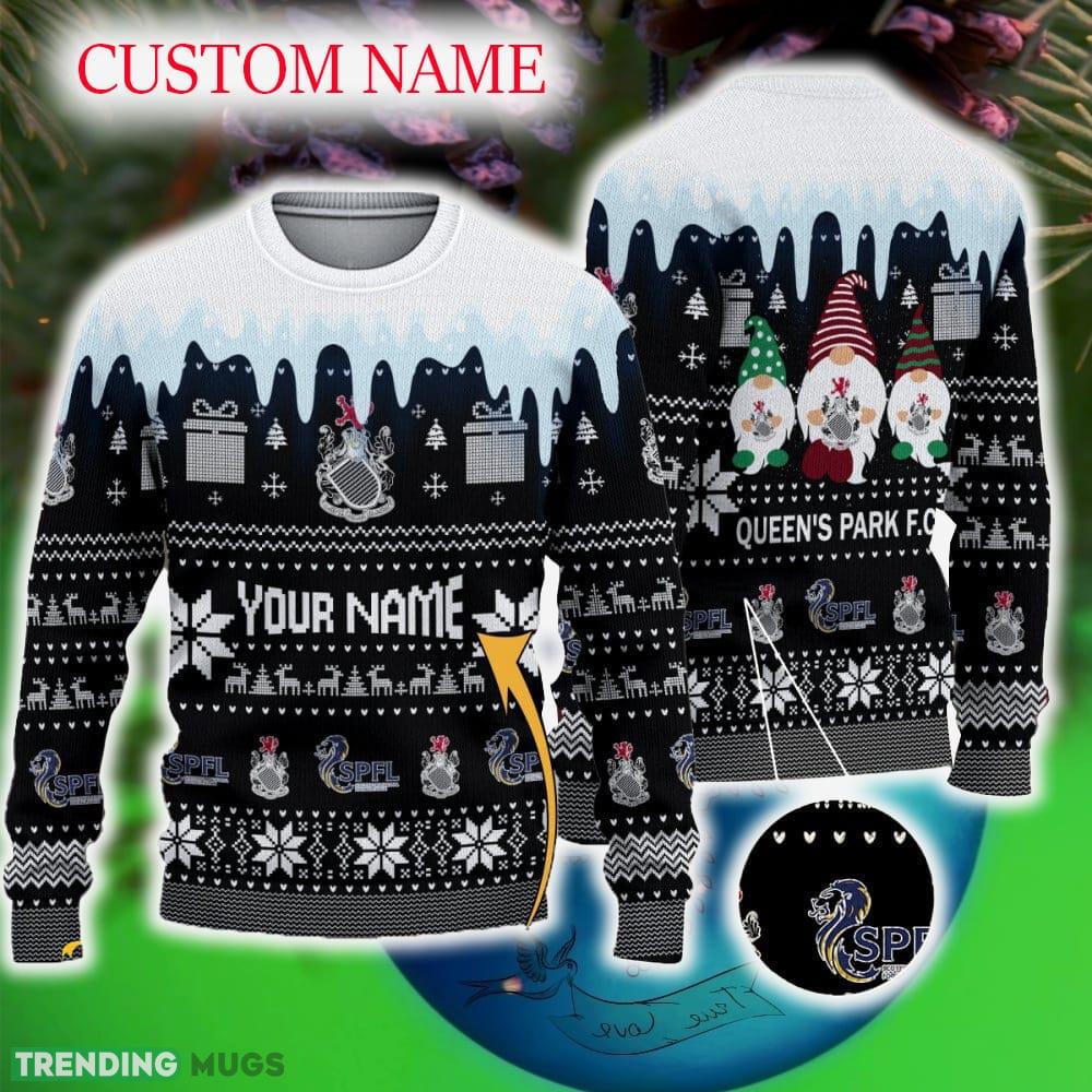 Custom Name Queen's Park FC Ugly Christmas Sweater Gift For Men And Women 3D Sweater Custom Name Queen's Park FC Ugly Christmas Sweater Gift For Men And Women - Custom Name Queen's Park FC Ugly Christmas Sweater Gift For Men And Women