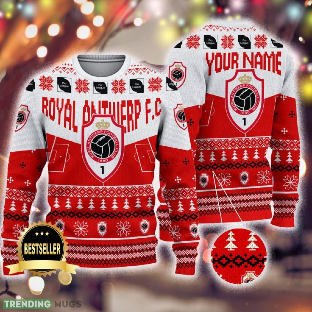 Custom Name Royal Antwerp FC Ugly Christmas Sweater New Logo Gift For Men And Women Fans - Custom Name Royal Antwerp FC Ugly Christmas Sweater New Logo Gift For Men And Women Fans Custom Name Royal Antwerp FC Ugly Christmas Sweater New Logo Gift For Men And Women Fans - Custom Name Royal Antwerp FC Ugly Christmas Sweater New Logo Gift For Men And Women Fans