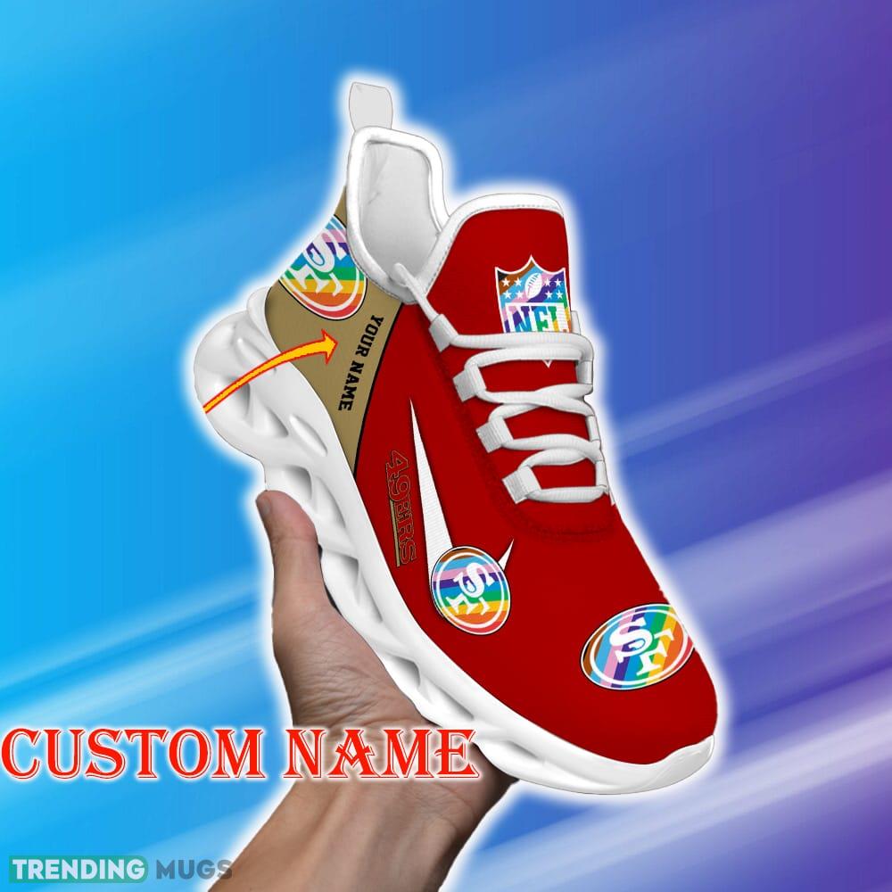 Custom Name San Francisco 49ers NFL Max Soul Shoes Accentuate Gift Fans Running Sneakers New Shoes - San Francisco 49ers Personalized Pride Month Luxury NFL Max Soul Shoes v2_1 Custom Name San Francisco 49ers NFL Max Soul Shoes Accentuate Gift Fans Running Sneakers New Shoes - San Francisco 49ers Personalized Pride Month Luxury NFL Max Soul Shoes v2_1
