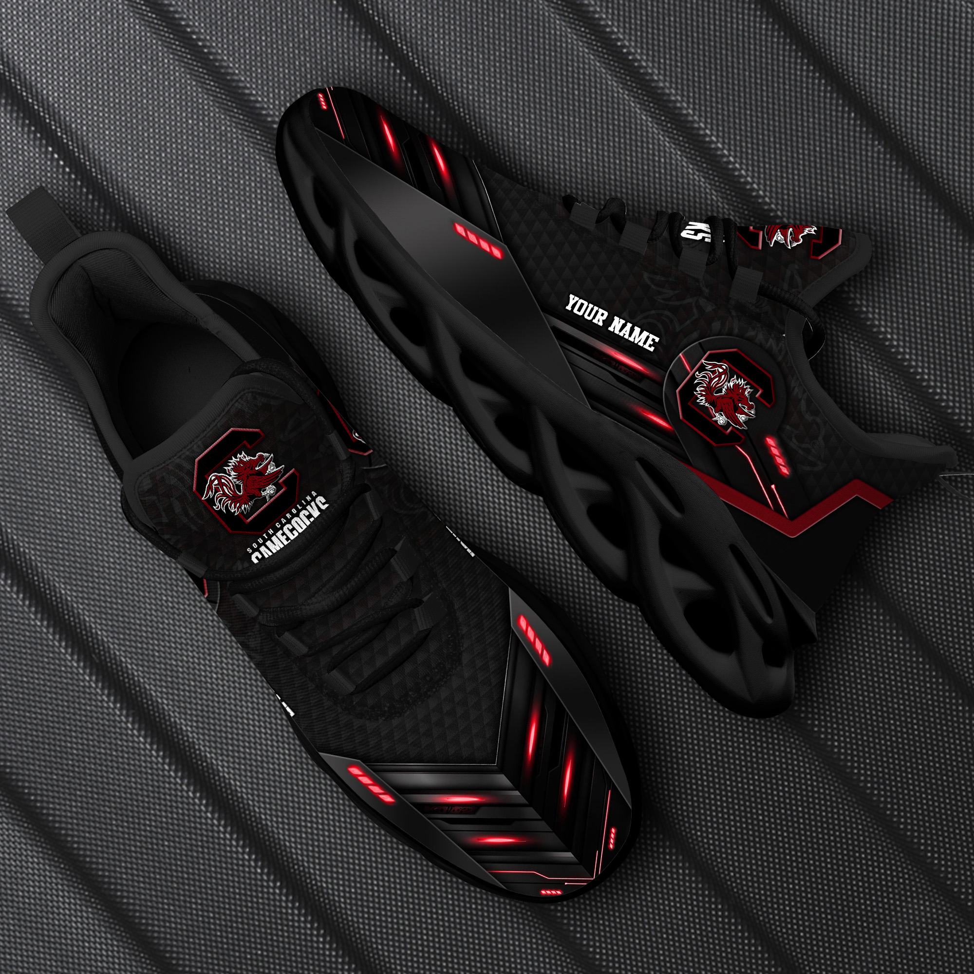 Custom Name South Carolina Gamecocks Team Black Envision Sports Sneakers Ideas For Men And Women Gift Max Soul Shoes Max Soul Custom Name South Carolina Gamecocks Team Black Envision Sports Sneakers Ideas For Men And Women Gift Max Soul Shoes Max Soul
