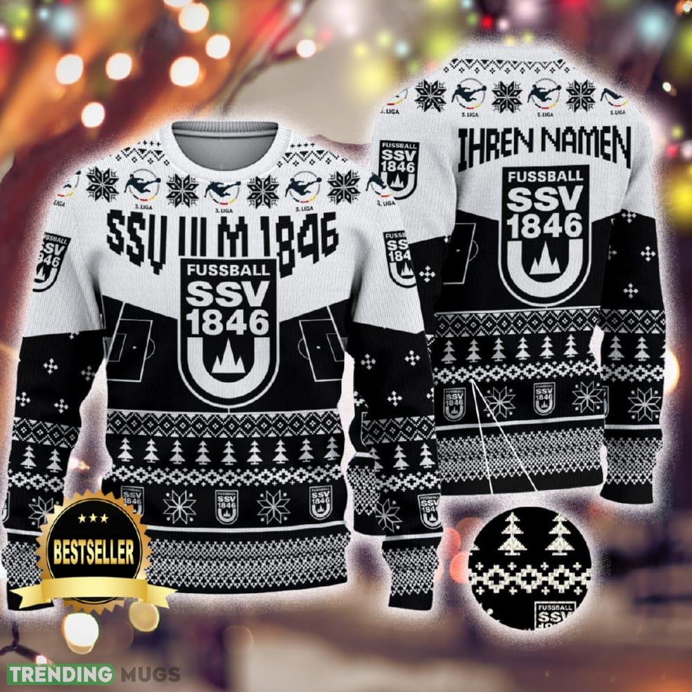 Custom Name SSV Ulm 1846 Ugly Christmas Sweater New Logo Gift For Men And Women Fans - Custom Name SSV Ulm 1846 Ugly Christmas Sweater New Logo Gift For Men And Women Fans