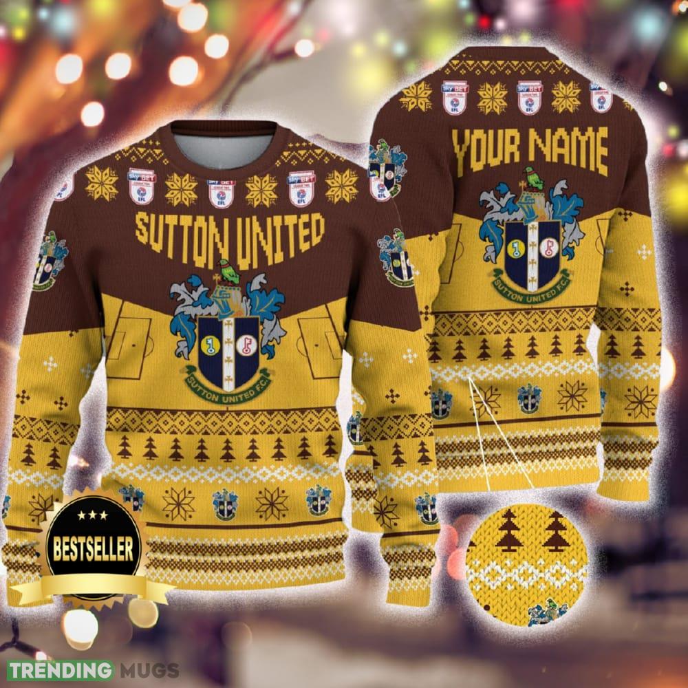 Custom Name Sutton United Ugly Christmas Sweater New Logo Gift For Men And Women Fans - Custom Name Sutton United Ugly Christmas Sweater New Logo Gift For Men And Women Fans Custom Name Sutton United Ugly Christmas Sweater New Logo Gift For Men And Women Fans - Custom Name Sutton United Ugly Christmas Sweater New Logo Gift For Men And Women Fans