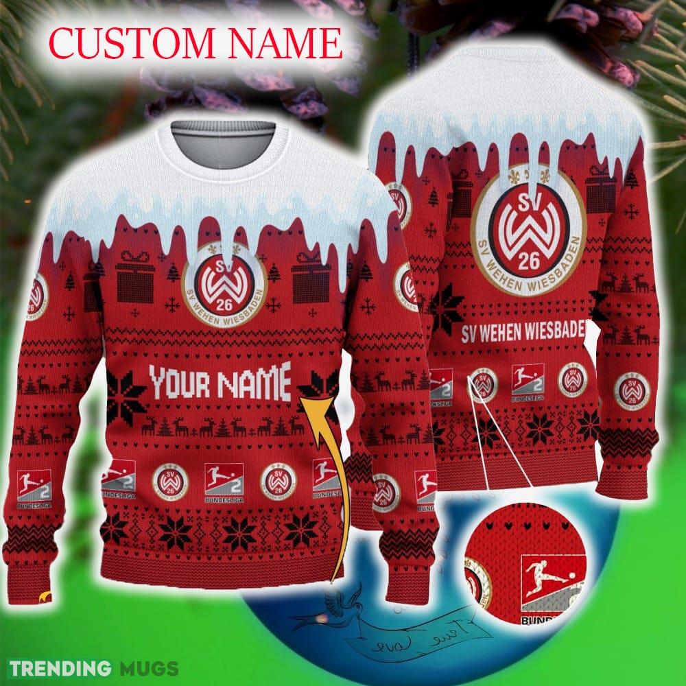 Custom Name SV Wehen Wiesbaden Ugly Christmas 3D Sweater Gift Holidays - Custom Name SV Wehen Wiesbaden Ugly Christmas 3D Sweater Gift Holidays Custom Name SV Wehen Wiesbaden Ugly Christmas 3D Sweater Gift Holidays - Custom Name SV Wehen Wiesbaden Ugly Christmas 3D Sweater Gift Holidays