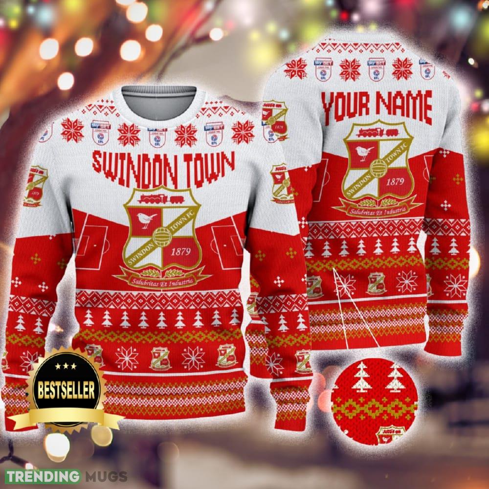 Custom Name Swindon Town Ugly Christmas Sweater New Logo Gift For Men And Women Fans - Custom Name Swindon Town Ugly Christmas Sweater New Logo Gift For Men And Women Fans Custom Name Swindon Town Ugly Christmas Sweater New Logo Gift For Men And Women Fans - Custom Name Swindon Town Ugly Christmas Sweater New Logo Gift For Men And Women Fans