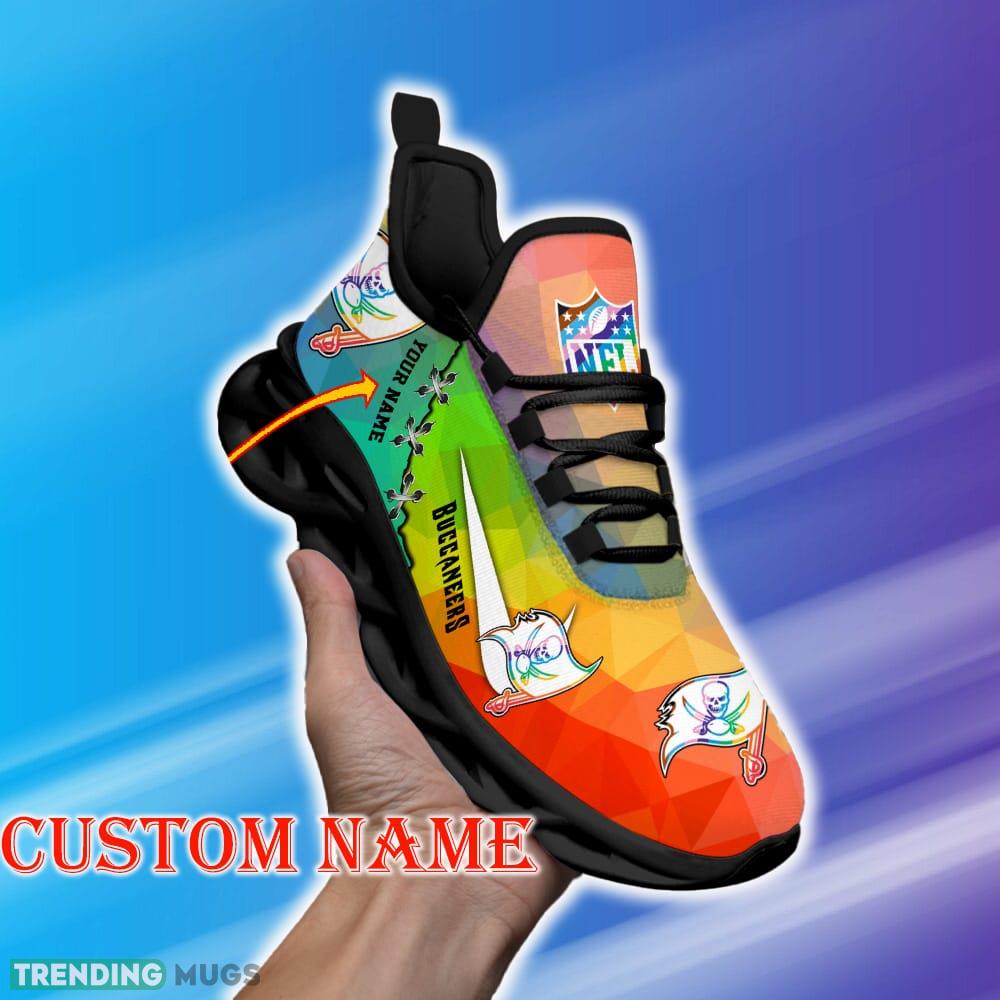 Custom Name Tampa Bay Buccaneers NFL Max Soul Shoes Fusion Gift Fans Running Sneakers New Shoes Max Soul Custom Name Tampa Bay Buccaneers NFL Max Soul Shoes Fusion Gift Fans Running Sneakers New Shoes Max Soul