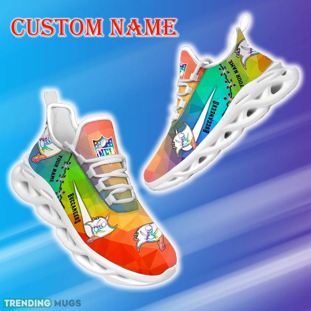Custom Name Tampa Bay Buccaneers NFL Max Soul Shoes Fusion Gift Fans Running Sneakers New Shoes Max Soul Custom Name Tampa Bay Buccaneers NFL Max Soul Shoes Fusion Gift Fans Running Sneakers New Shoes Max Soul