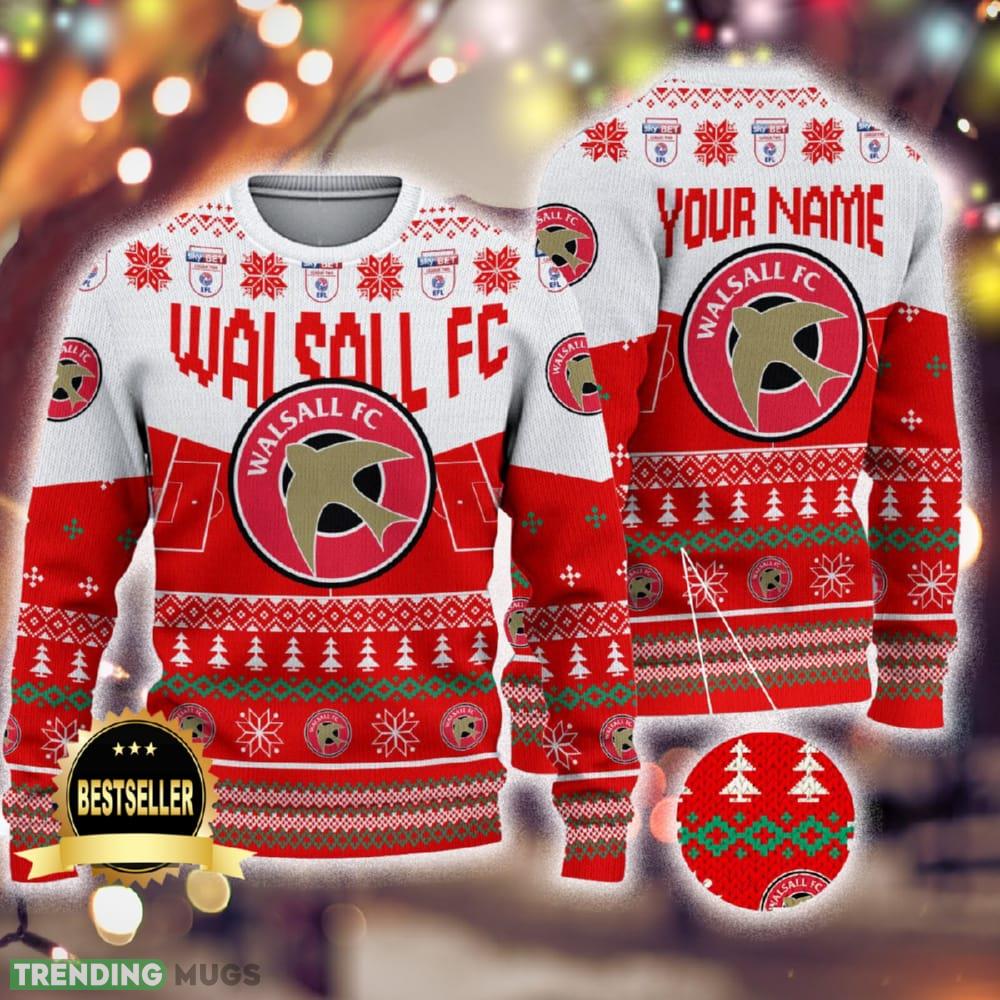 Custom Name Walsall FC Ugly Christmas Sweater New Logo Gift For Men And Women Fans - Custom Name Walsall FC Ugly Christmas Sweater New Logo Gift For Men And Women Fans Custom Name Walsall FC Ugly Christmas Sweater New Logo Gift For Men And Women Fans - Custom Name Walsall FC Ugly Christmas Sweater New Logo Gift For Men And Women Fans