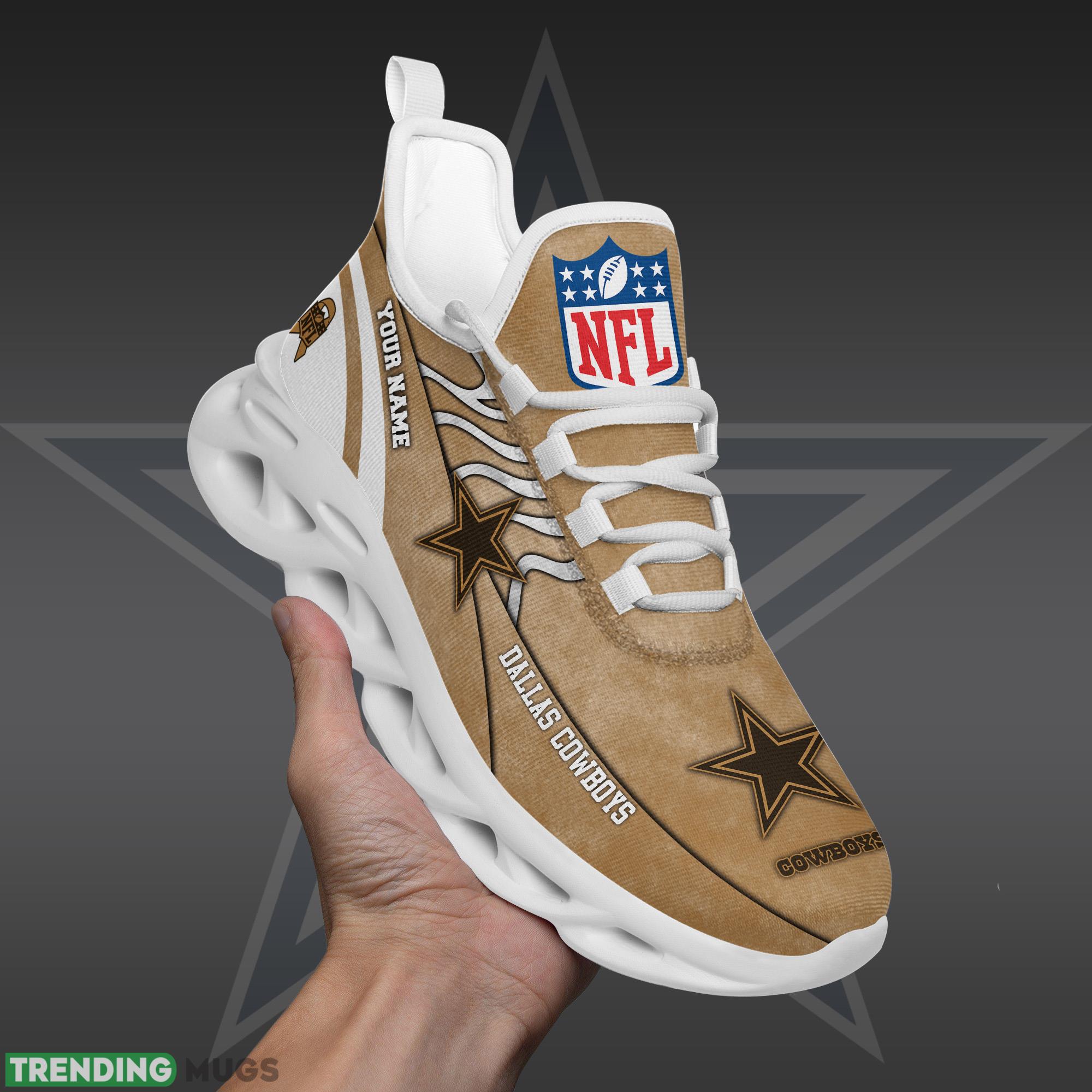 Dallas Cowboys NFL Brown Veterans Max Soul Shoes Custom Number And Name Sneakers Max Soul Dallas Cowboys NFL Brown Veterans Max Soul Shoes Custom Number And Name Sneakers Max Soul