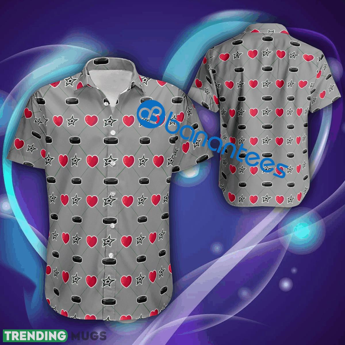 Dallas Stars Logo Heart Pattern Valentines Days AOP Hawaiian Shirt Gift For Fans - Dallas Stars Logo Heart Pattern Valentines Days AOP Hawaiian Shirt Gift For Fans Dallas Stars Logo Heart Pattern Valentines Days AOP Hawaiian Shirt Gift For Fans - Dallas Stars Logo Heart Pattern Valentines Days AOP Hawaiian Shirt Gift For Fans