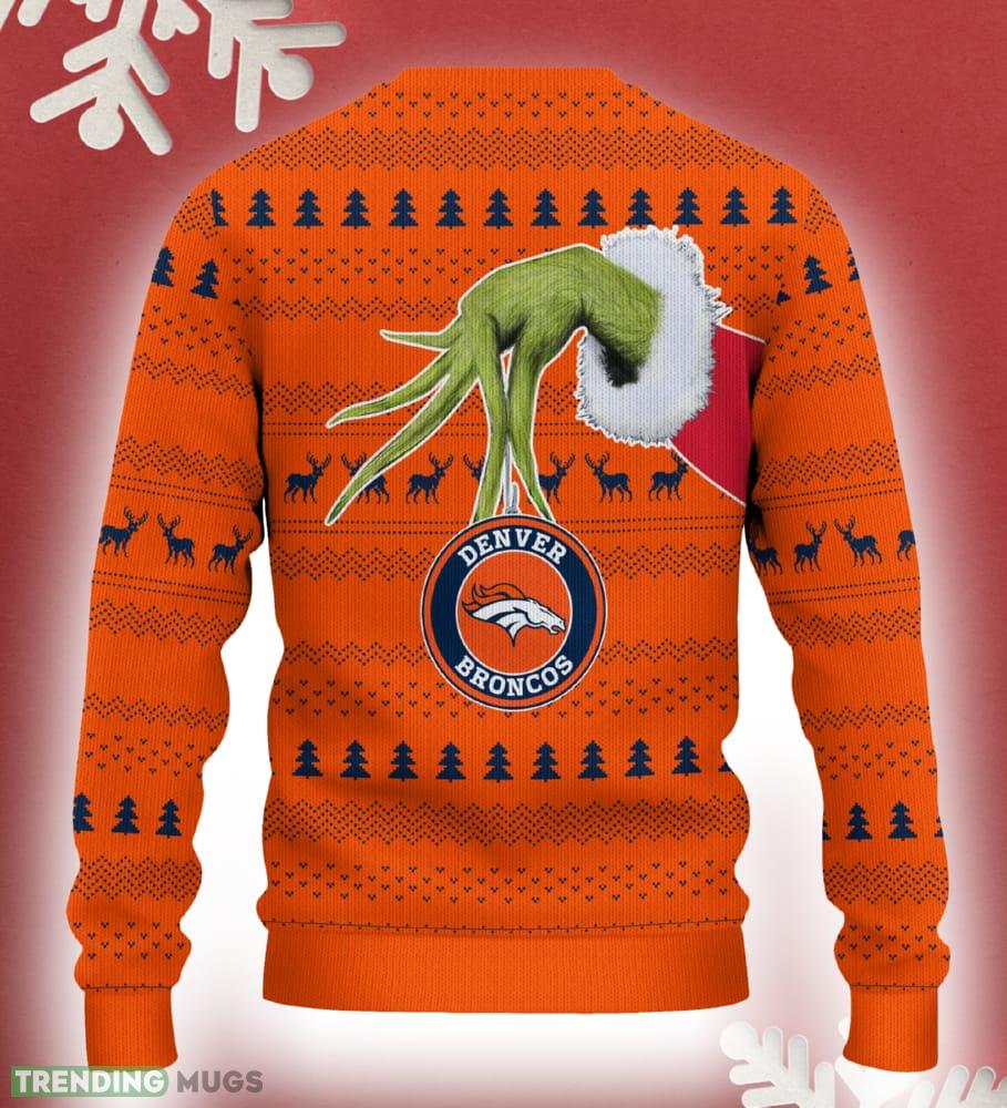 Denver Broncos Christmas Sweater Grinch Driving Funny Gift Fans 3D Sweater Denver Broncos Christmas Sweater Grinch Driving Funny Gift Fans 3D Sweater