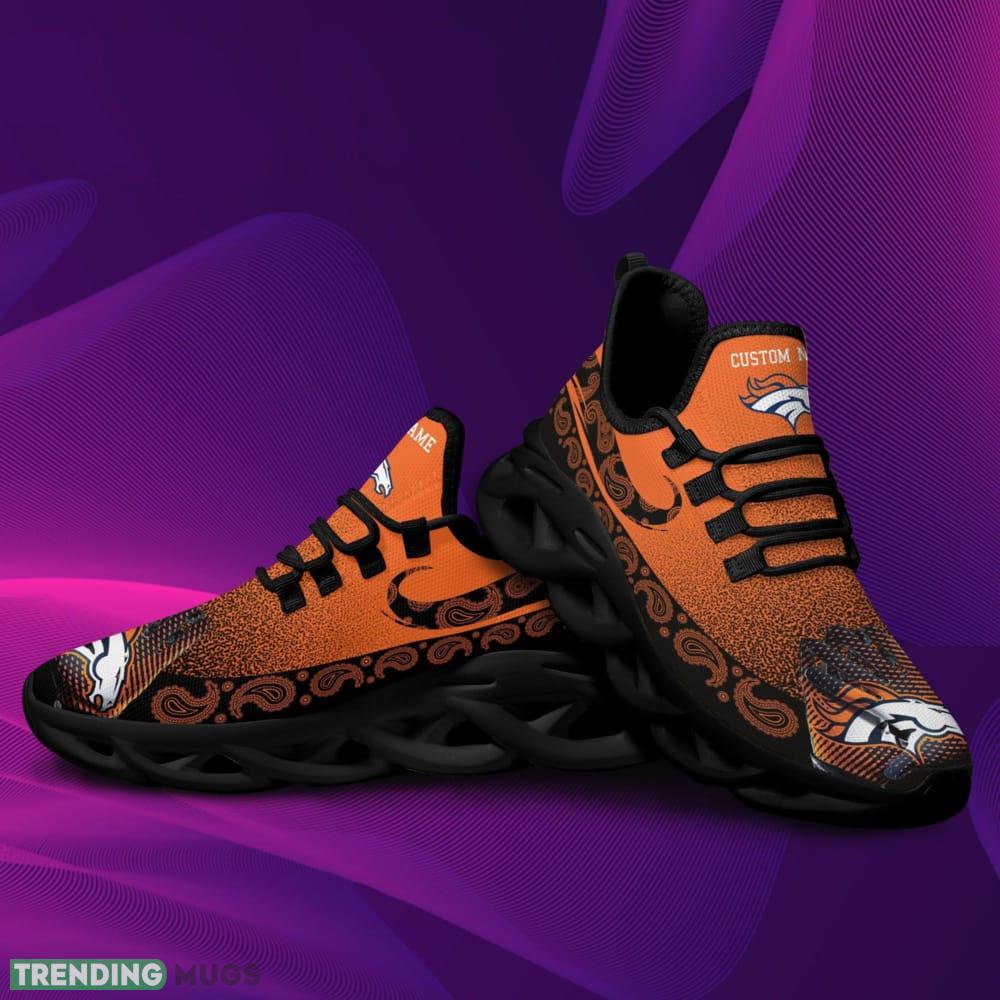 Denver Broncos Custom Name Sport Max Soul Sneaker Shoes For Fans Max Soul Denver Broncos Custom Name Sport Max Soul Sneaker Shoes For Fans Max Soul