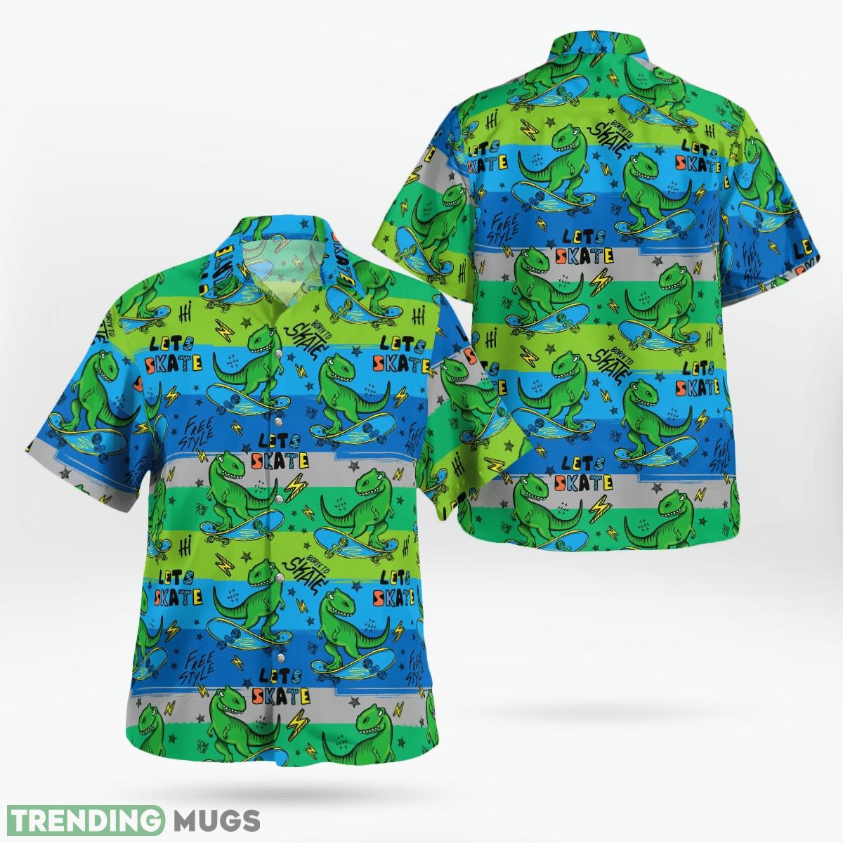 Dinosaur Lets Skate Hawaiian Shirt Short AOP Combo For Men And Women - Dinosaur Lets Skate Hawaiian Shirt_1 Dinosaur Lets Skate Hawaiian Shirt Short AOP Combo For Men And Women - Dinosaur Lets Skate Hawaiian Shirt_1