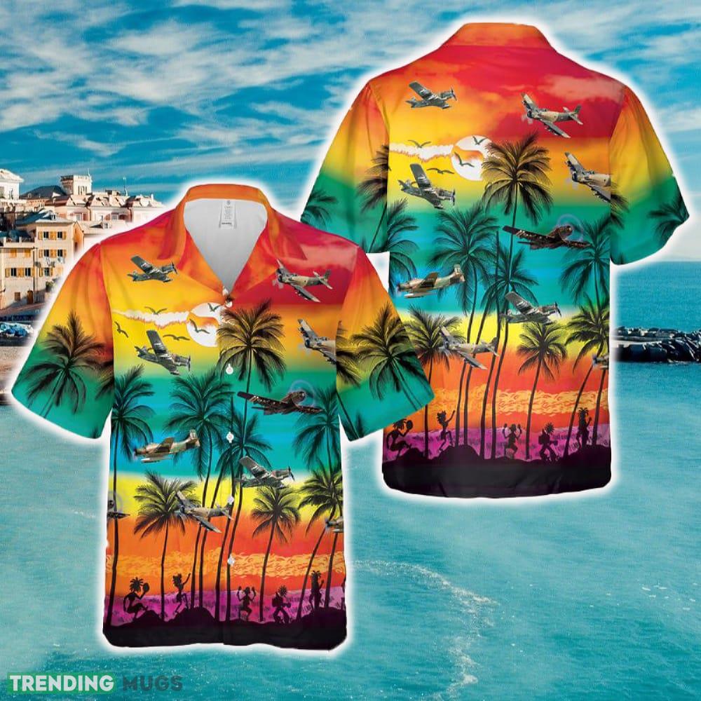 Douglas A-1 Skyraider Hawaiian Shirt - Douglas A-1 Skyraider Hawaiian Shirt