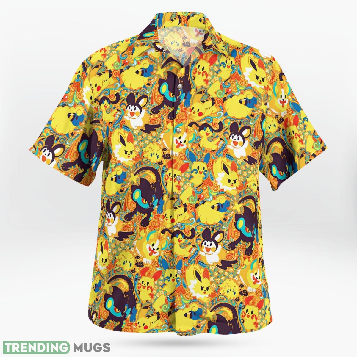 Electricity Pokemon Yellow Set Hawaiian Shirt Short AOP Gift For Fans Hawaiian & Short Electricity Pokemon Yellow Set Hawaiian Shirt Short AOP Gift For Fans Hawaiian & Short
