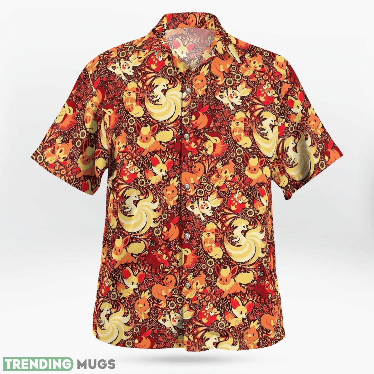 Fire Pokemon Red Set Hawaiian Shirt And Short Gift For Fans Hawaiian & Short Fire Pokemon Red Set Hawaiian Shirt And Short Gift For Fans Hawaiian & Short