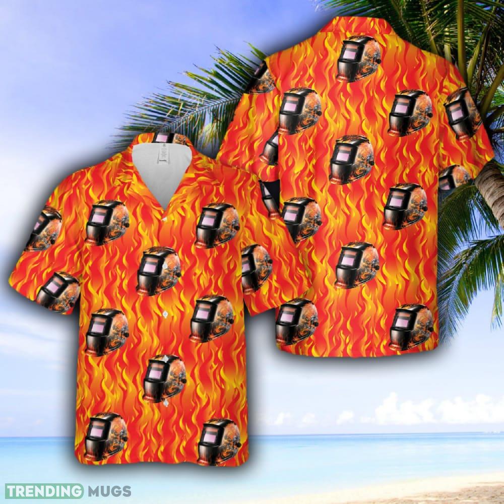 FLAMING SKULL Welding Helmet Hawaiian Shirt - FLAMING SKULL Welding Helmet Hawaiian Shirt FLAMING SKULL Welding Helmet Hawaiian Shirt - FLAMING SKULL Welding Helmet Hawaiian Shirt