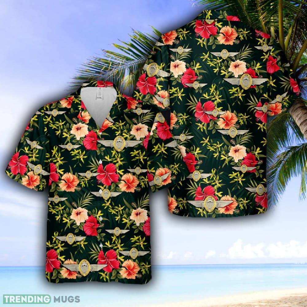 German Jump Wings (Gold Wreath) Hawaiian Shirt - German Jump Wings (Gold Wreath) Hawaiian Shirt